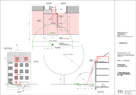 Zweiter Rettungsweg per dreiteiliger Schiebleiter